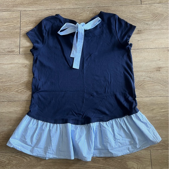 Halogen Top Navy and White Patterned Peplum - Picture 5 of 6